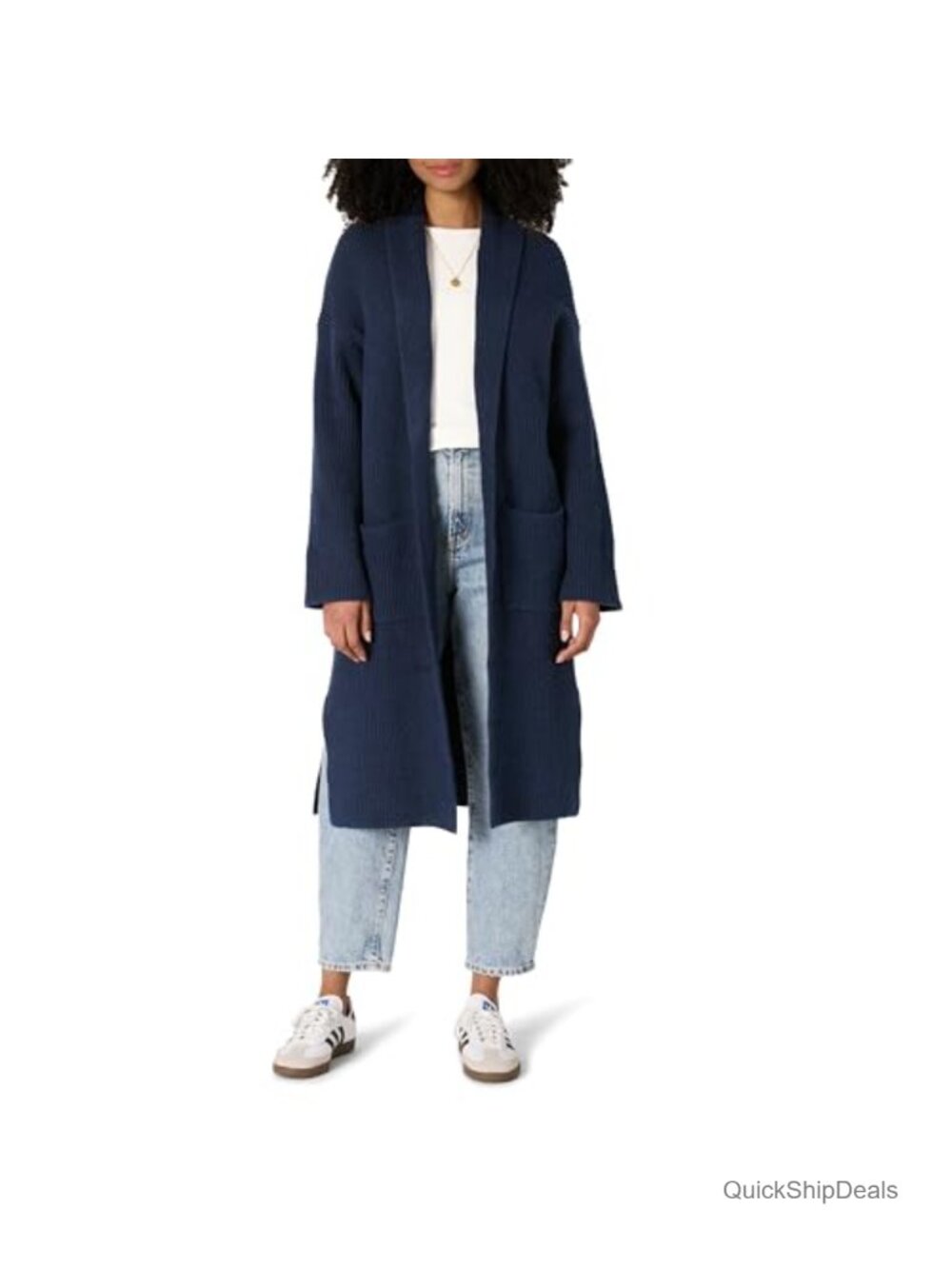 Oversized Cotton Blend Heavyweight Long Cardigan Sweater with Pockets